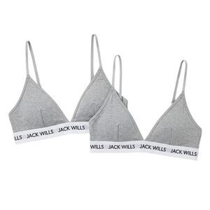 Jack Wills Womens/Ladies Biddstone Bralette (Pack of 2) / Gray Marl